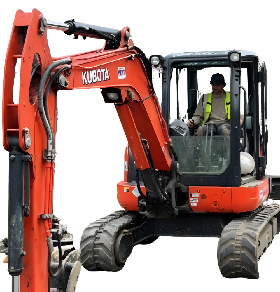 Kubota mini excavator on a Dutchess County job site
